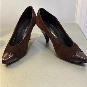 Sacha London vintage brown suede heels